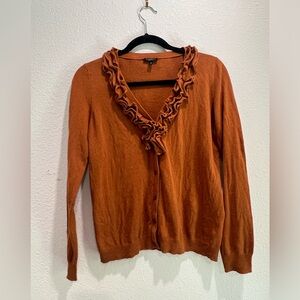 Talbots Cardigan Sz M Burnt Orange